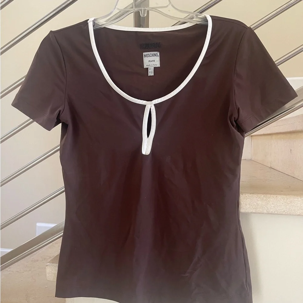 VINTAGE MOSCHINO BROWN TOP - Picture 9 of 10